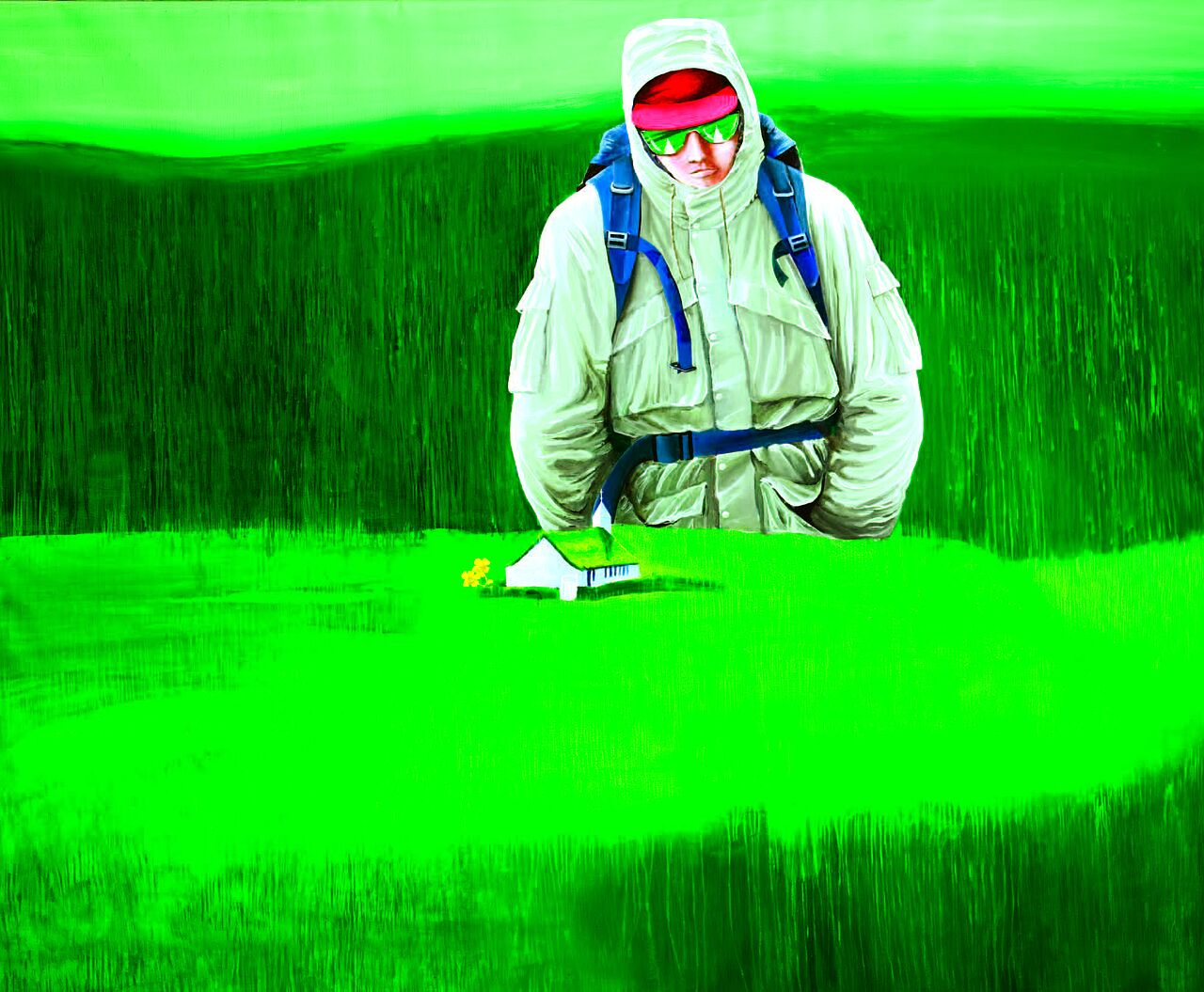 Microstate Hiker. Edward Fuglø. Akryl á lørifti 2008, 210 x 260 cm.
